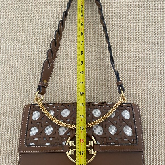 Tory Burch MILLER BASKET-WEAVE SHOULDER BAG - Picture 10 of 13